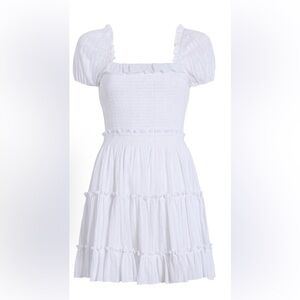 White Mini off the shoulder graduation dress